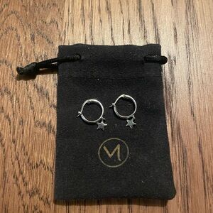Mejuri Silver Star Hoop Earrings
